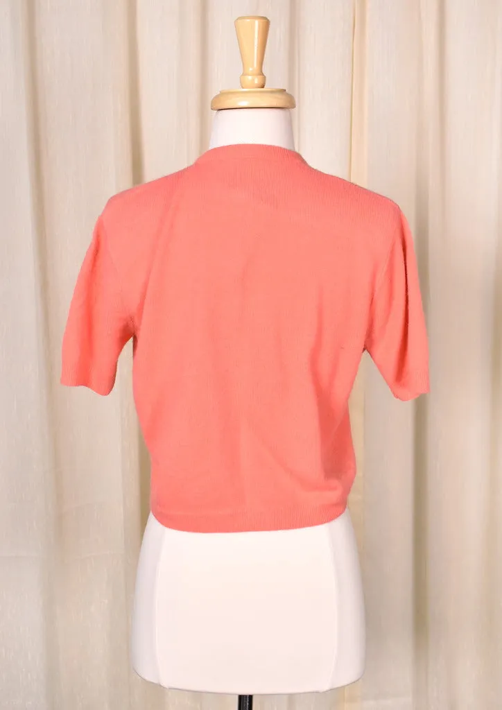 1950s Coral Lily Cropped Cardi