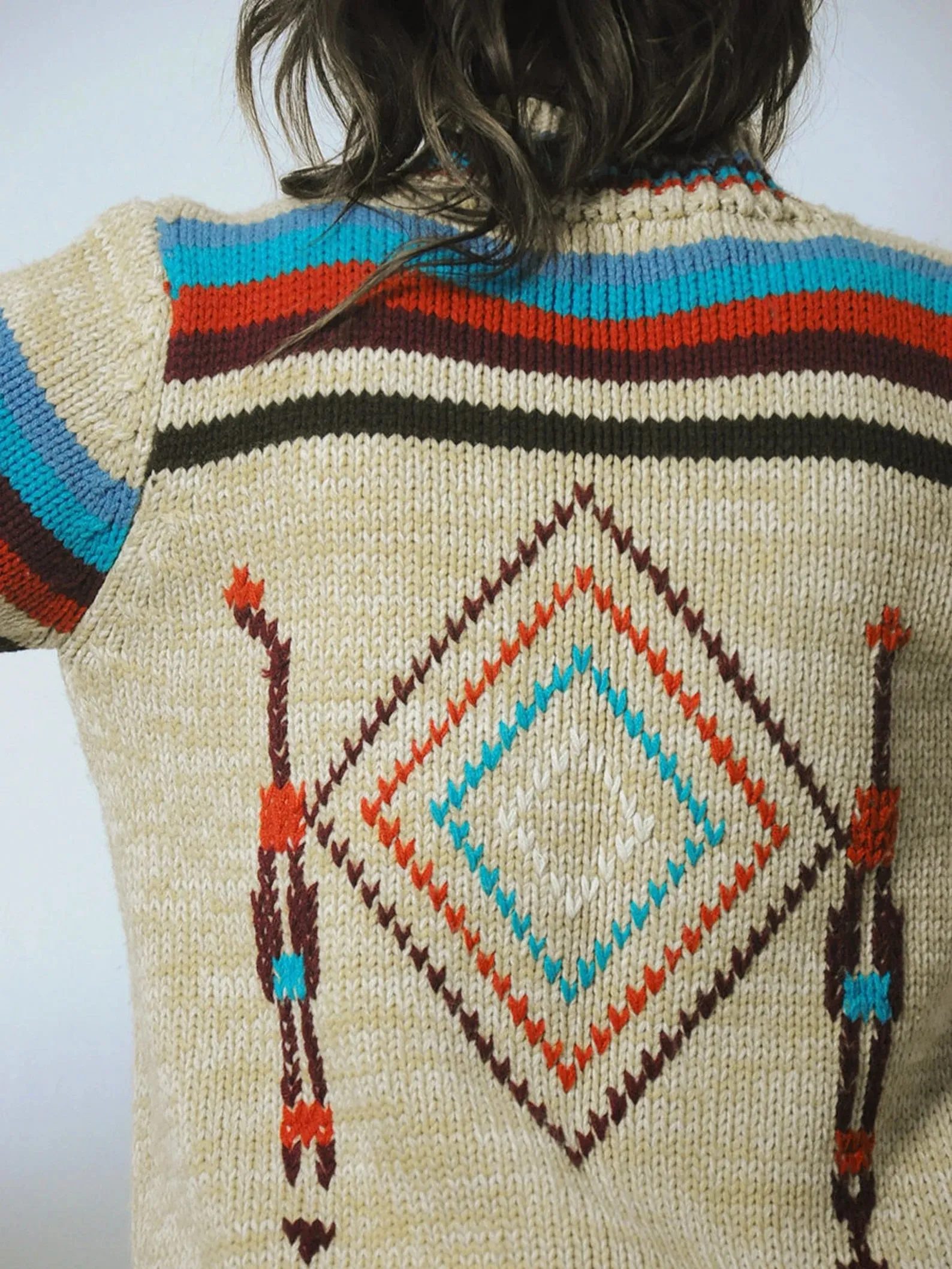 1970's Diamond Stripe Knit Cardigan