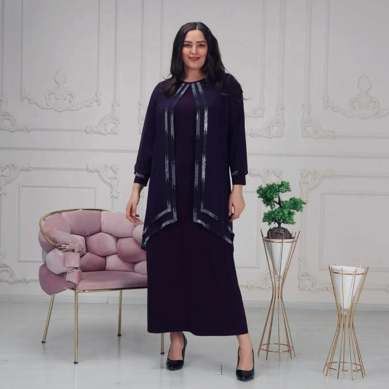 2 Layer Gem Abaya