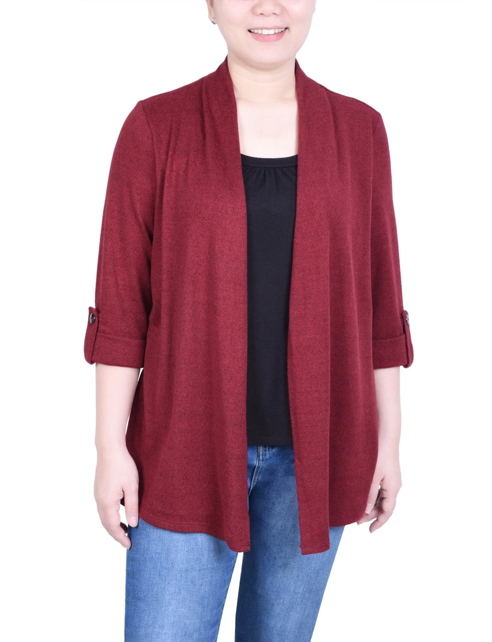 3/4 Length Sleeve Two In One Top - Petite