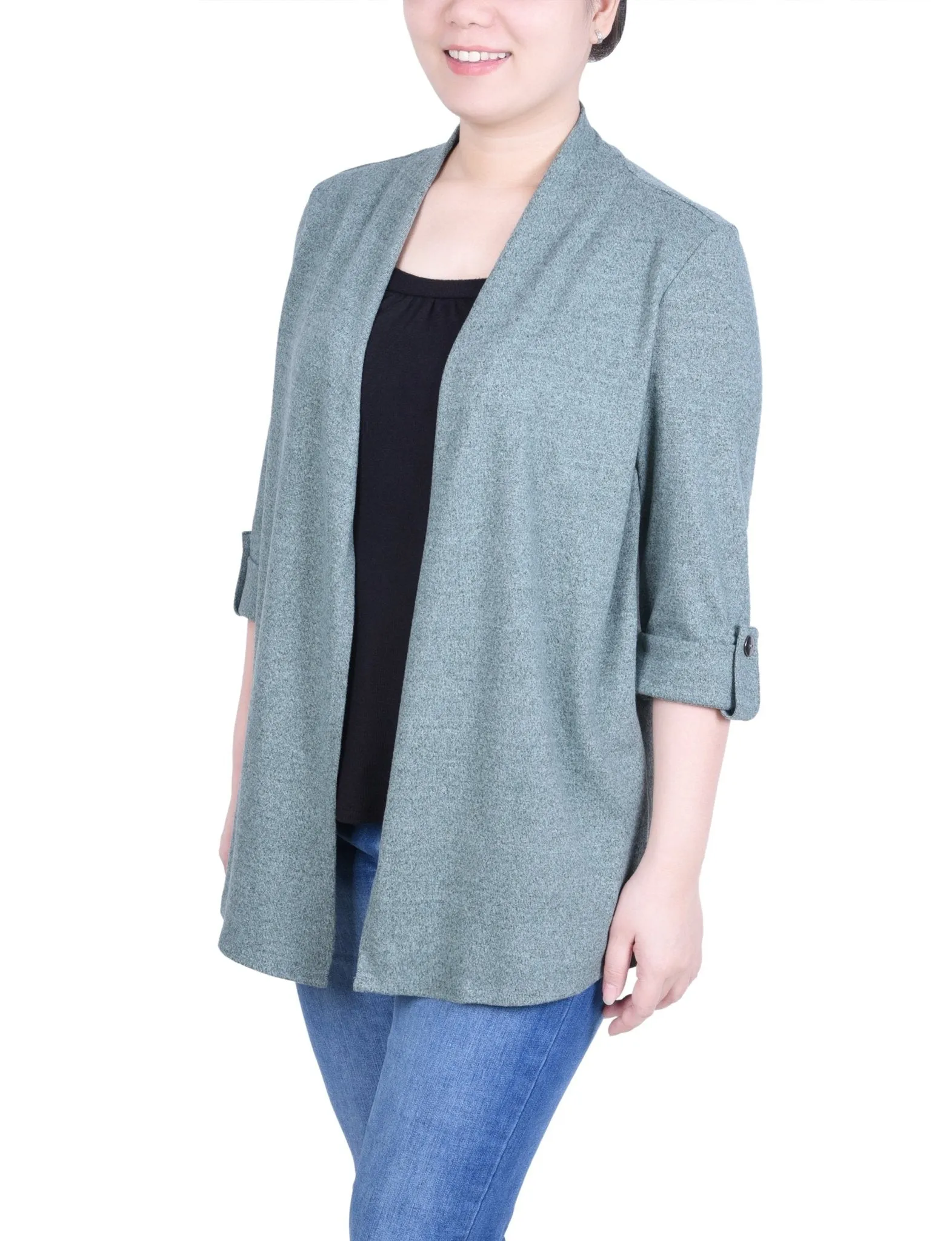 3/4 Length Sleeve Two In One Top - Petite