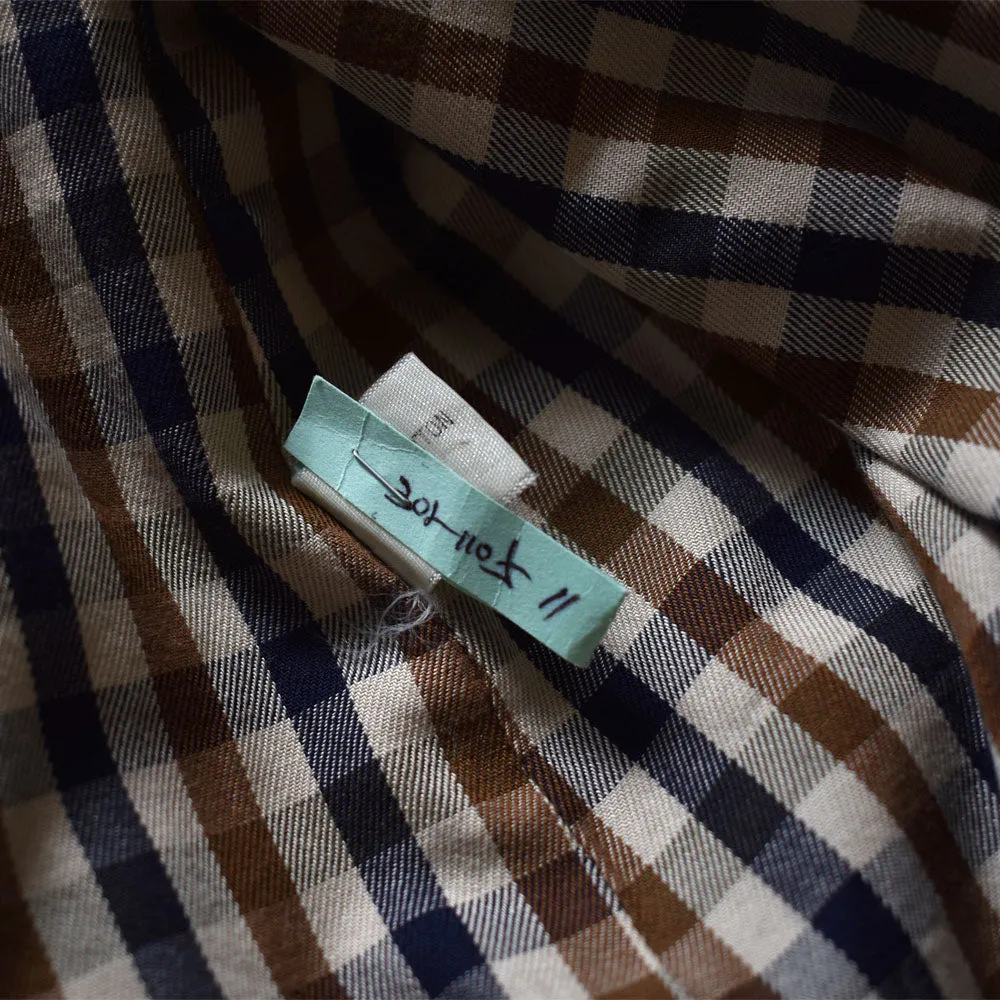 80's Aquascutum クラブチェック ステンカラーコート 英国製 231213