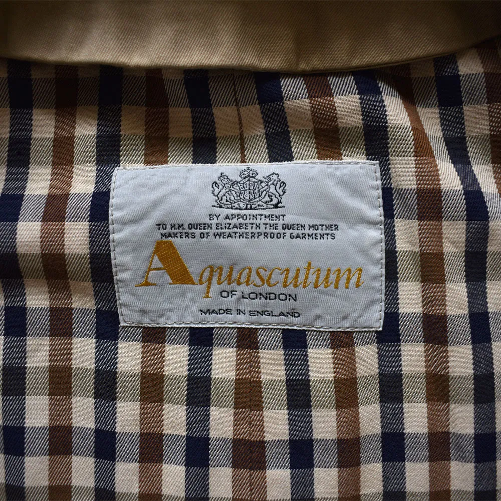 80's Aquascutum クラブチェック ステンカラーコート 英国製 231213