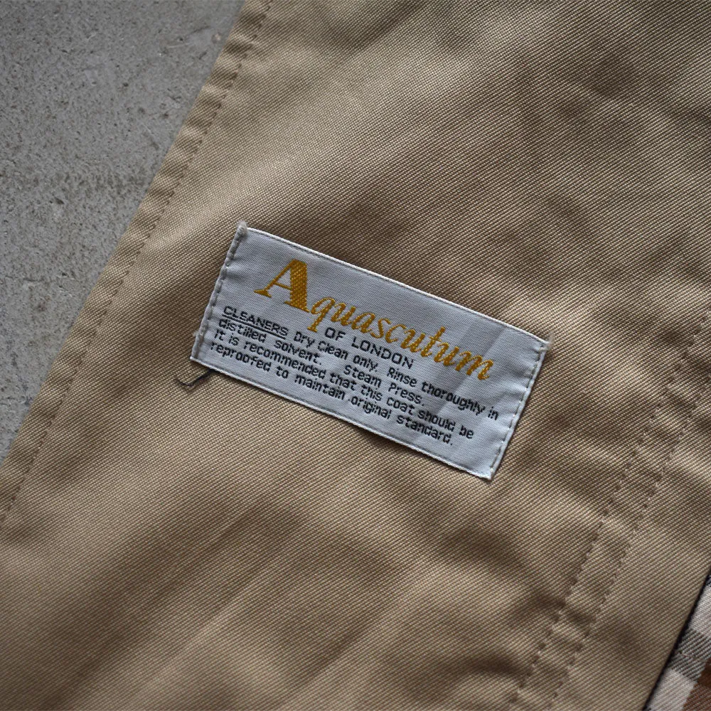 80's Aquascutum クラブチェック ステンカラーコート 英国製 231213