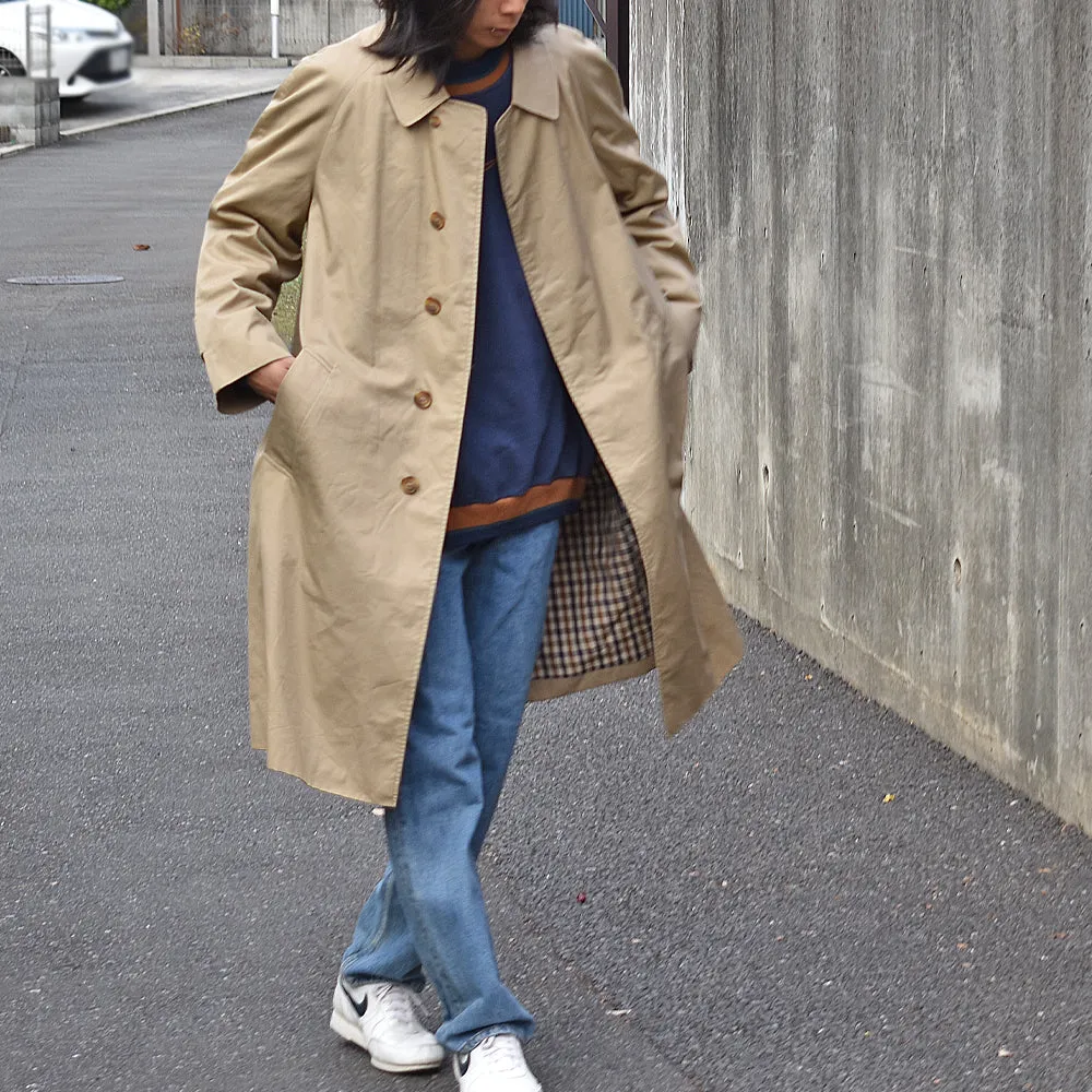 80's Aquascutum クラブチェック ステンカラーコート 英国製 231213