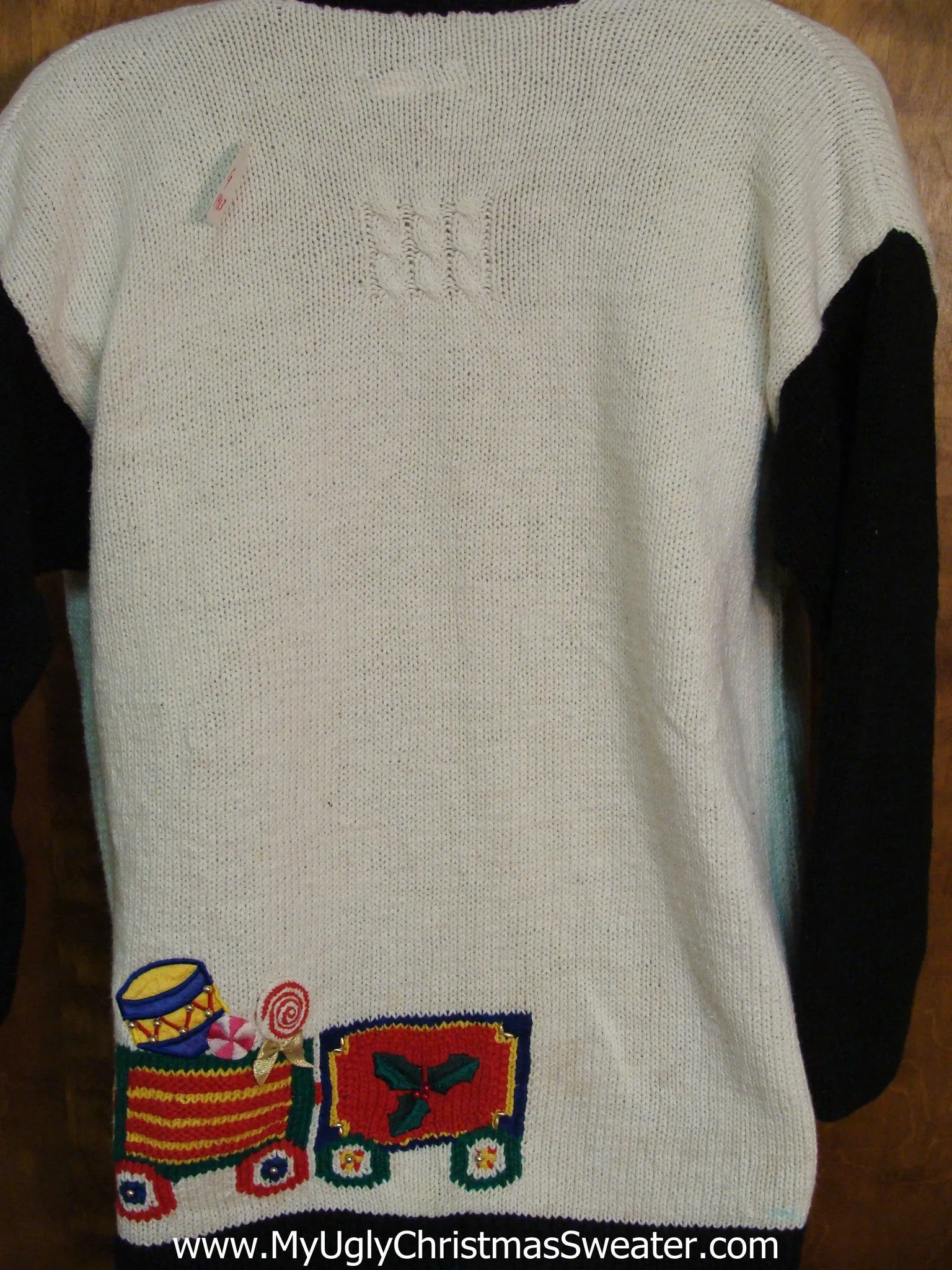 80s Light Up Ugly Xmas Sweater with Toy Train