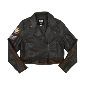 Ahsoka Faux Leather Cropped Moto Jacket