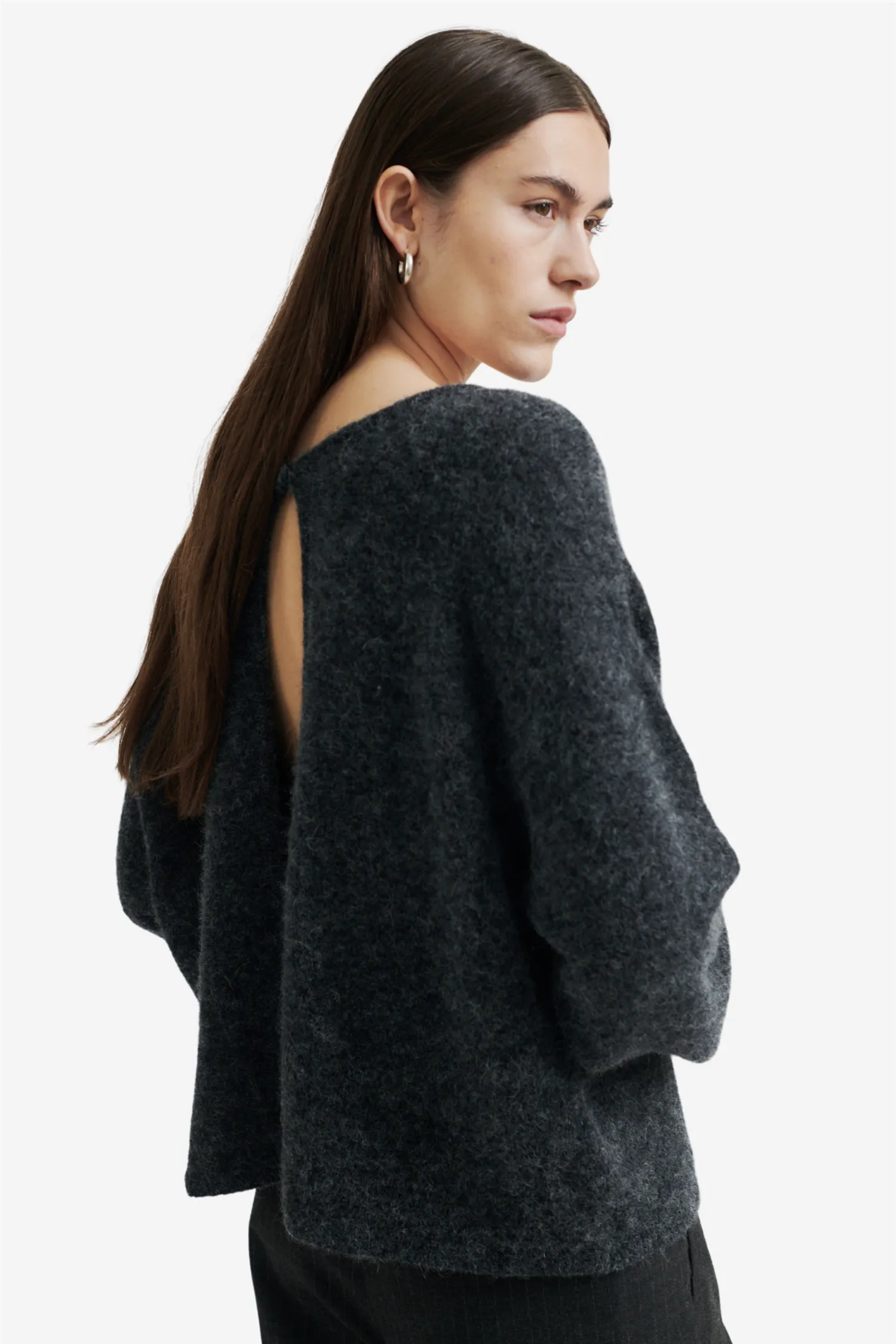 Aina Knit Cardigan Dark Grey Melange