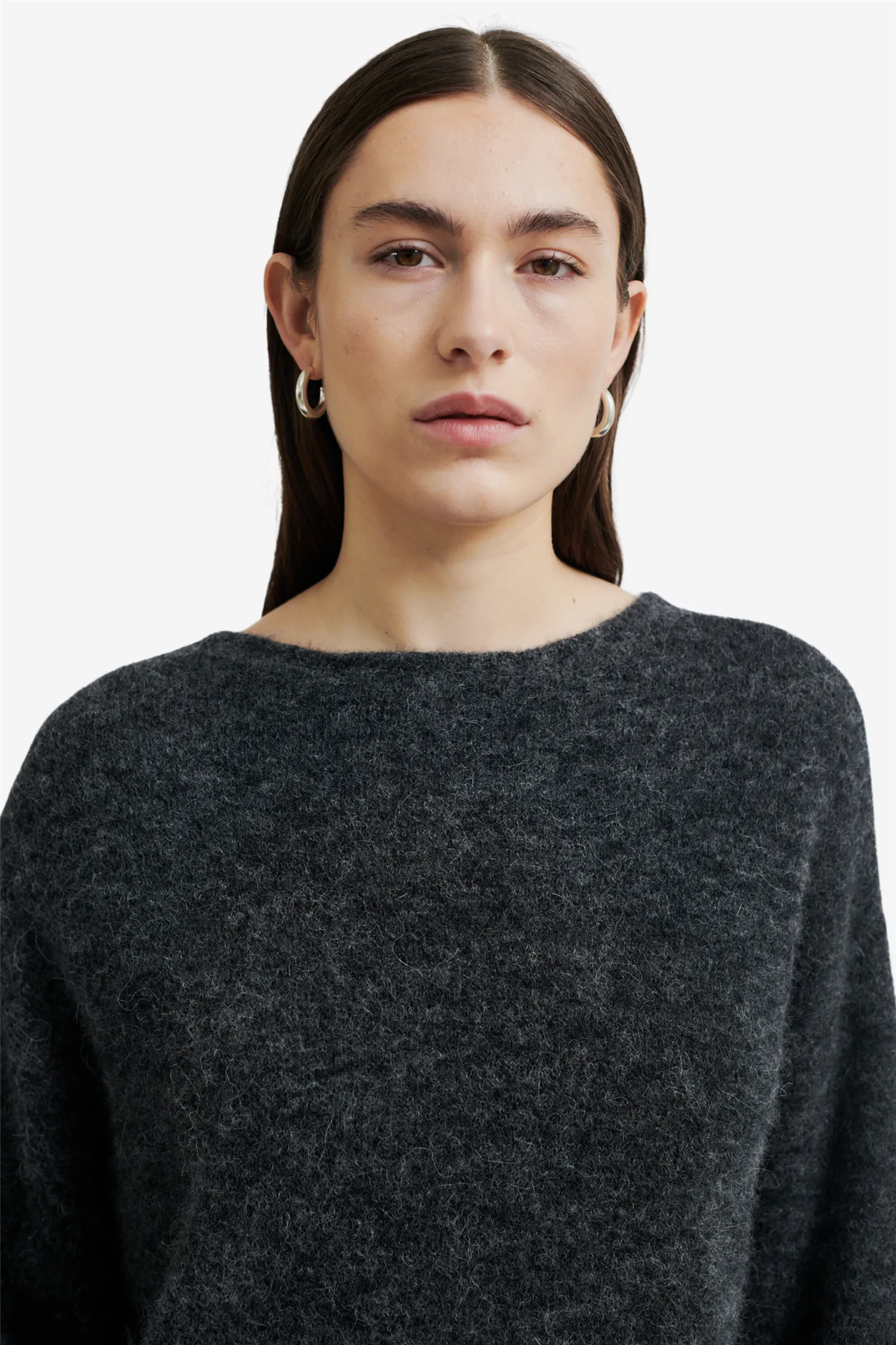 Aina Knit Cardigan Dark Grey Melange