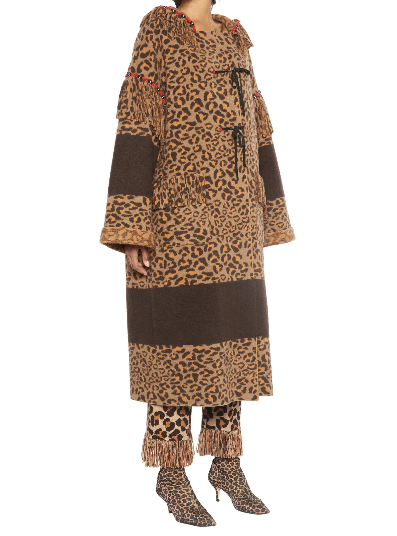 Alanui Leopard Print Overcoat