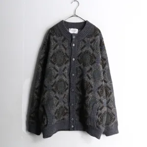 alpaca mix dark gray knit jacket