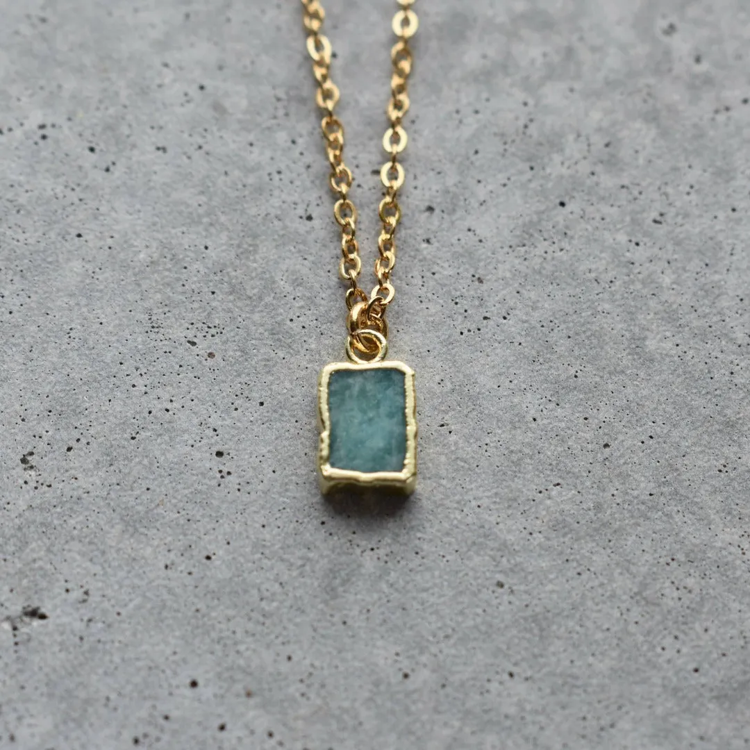 Amazonite Gold Necklace