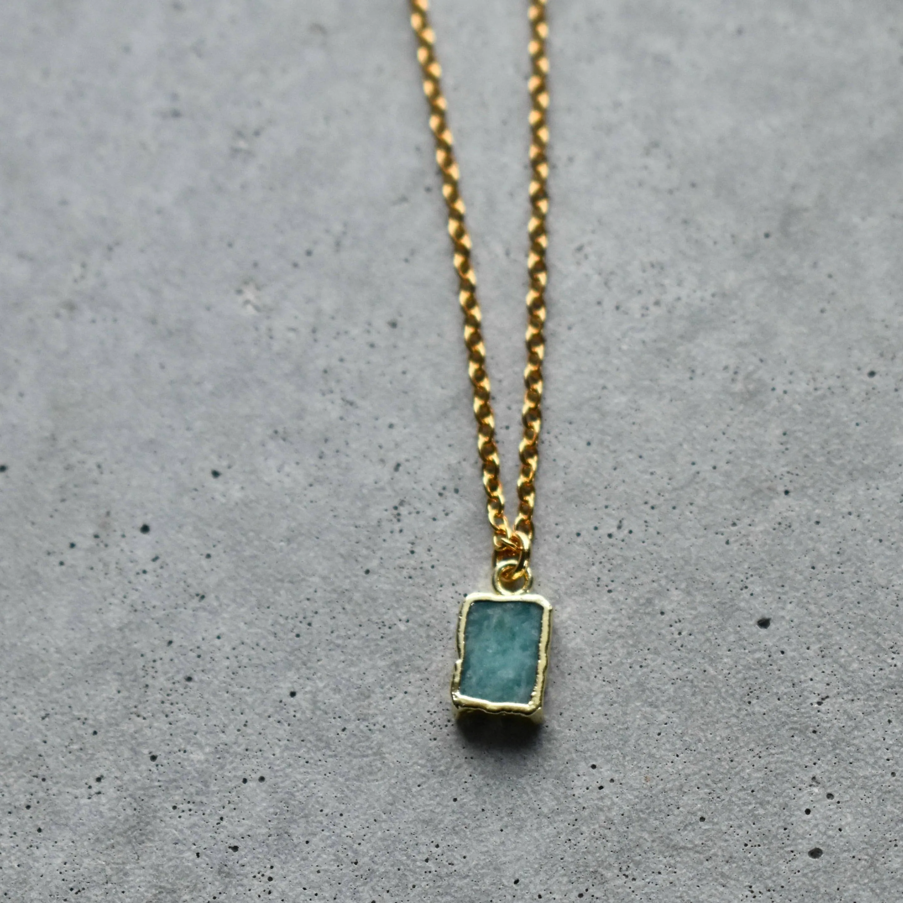 Amazonite Gold Necklace