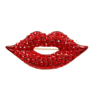 Années 50 Broche Figurative Strass Pin Up