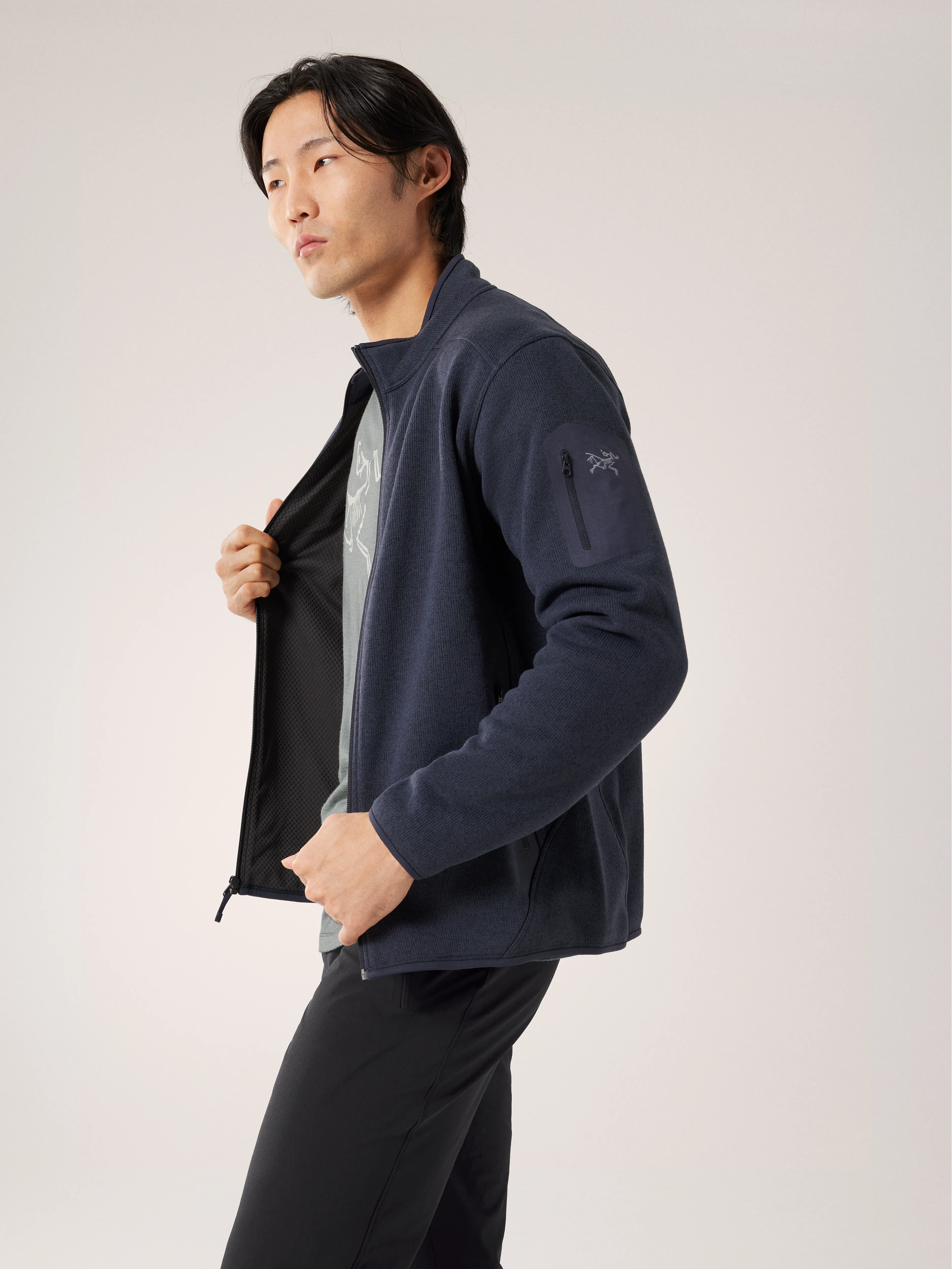 Arc&#x27;teryx Men&#x27;s Covert Cardigan Black Sapphire Heather | Buy Arc&#x27;teryx Men&#x27;s Covert Cardigan Black Sapphire Heather here | Outnorth