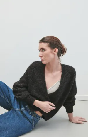 AV East Cardi in Charcoal Melange