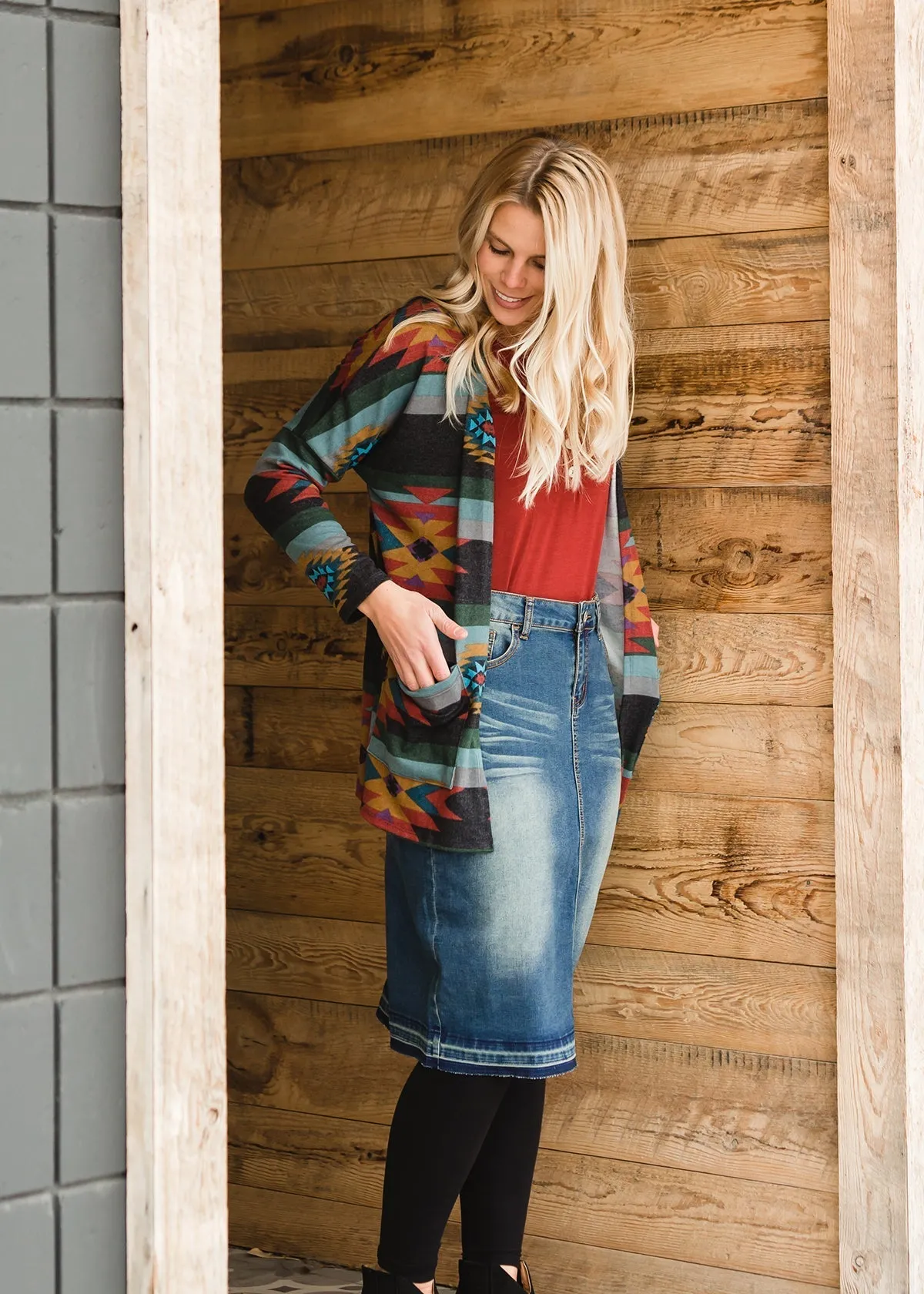 Aztec Tribal Print Open Cardigan - FINAL SALE