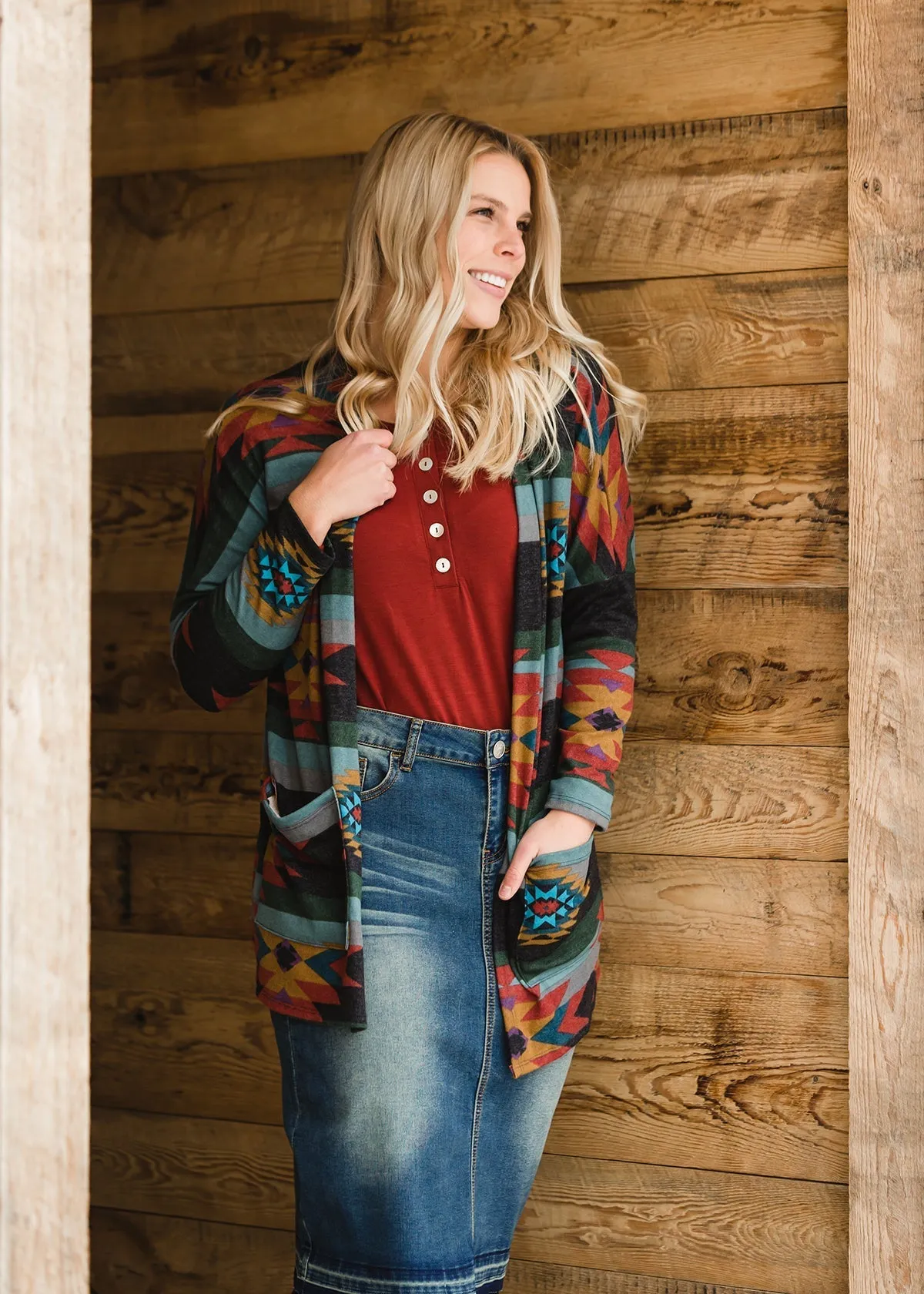 Aztec Tribal Print Open Cardigan - FINAL SALE