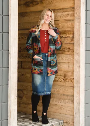 Aztec Tribal Print Open Cardigan - FINAL SALE