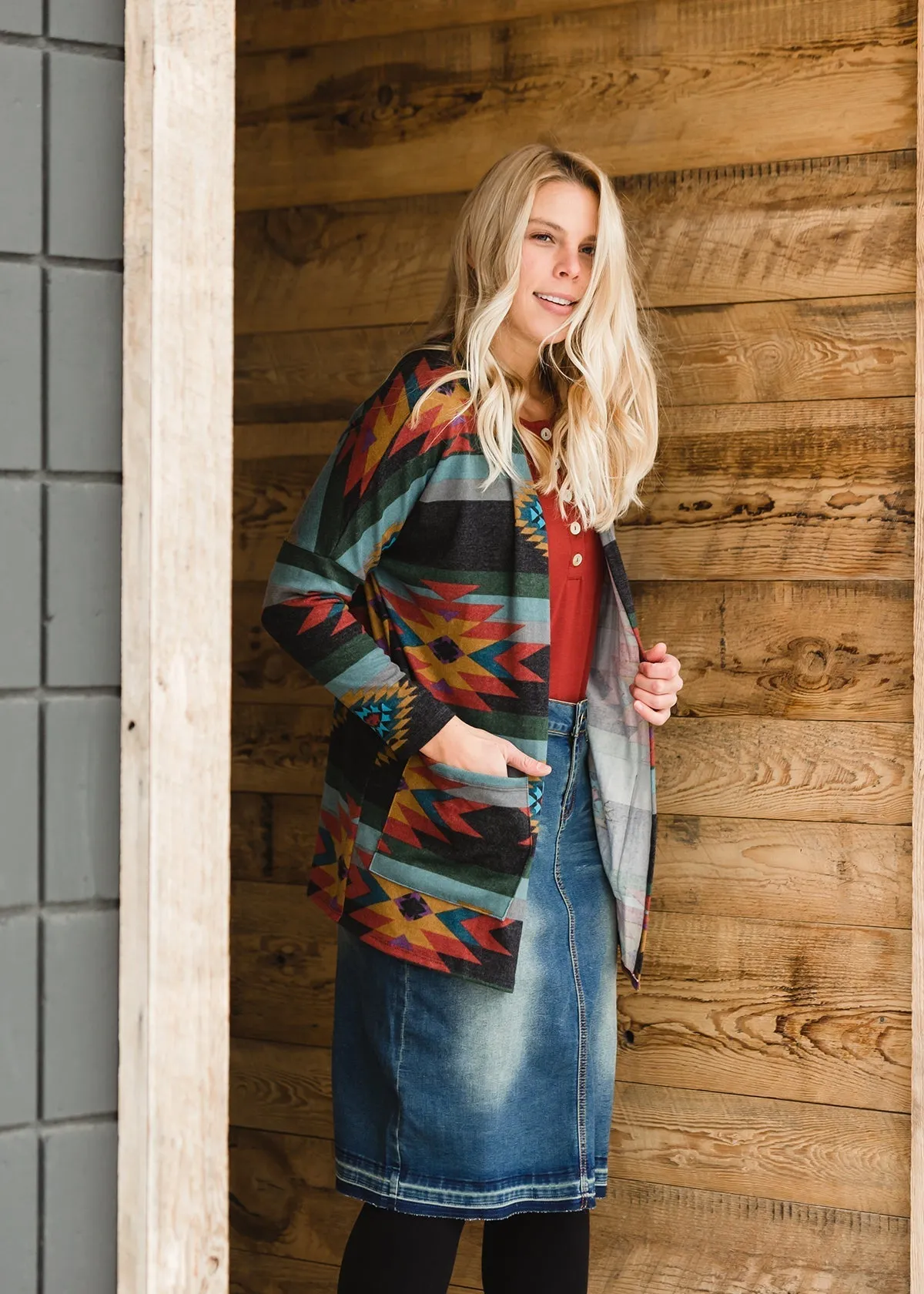 Aztec Tribal Print Open Cardigan - FINAL SALE