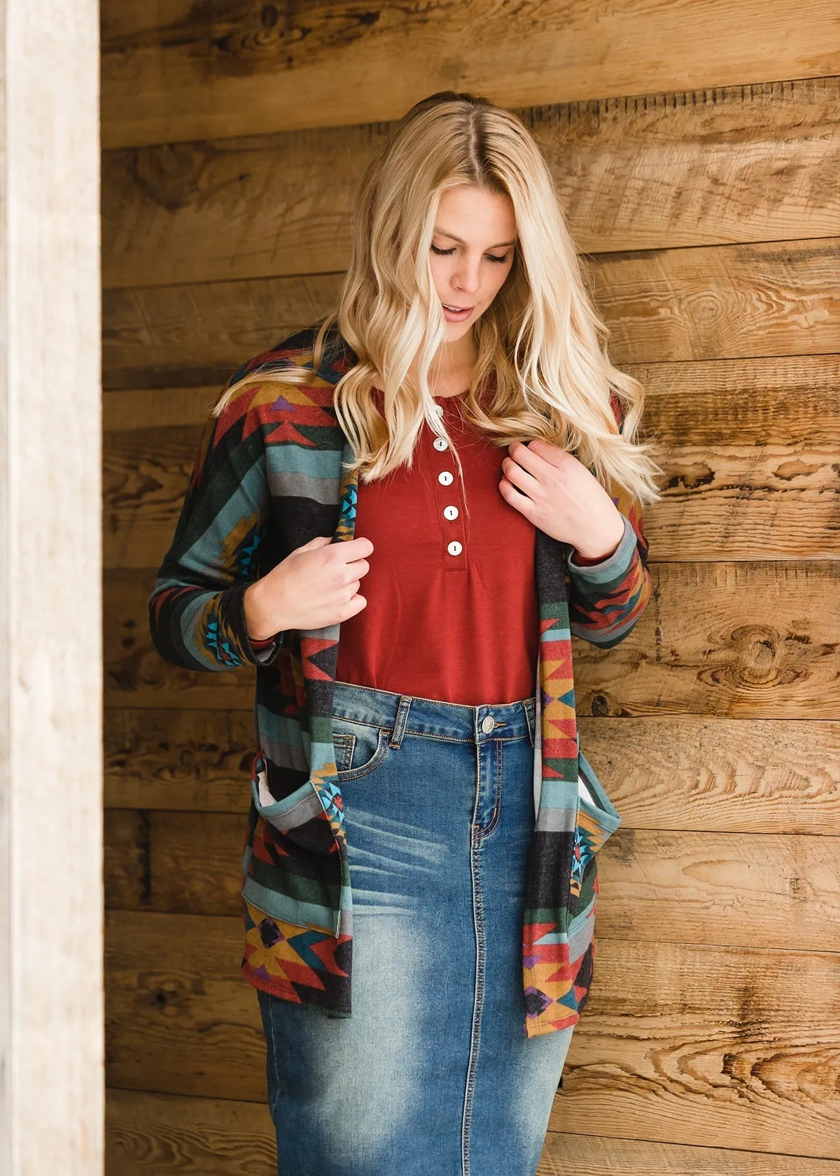 Aztec Tribal Print Open Cardigan - FINAL SALE