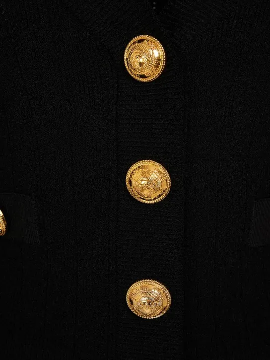 Balmain   Cropped viscose knit cardigan 