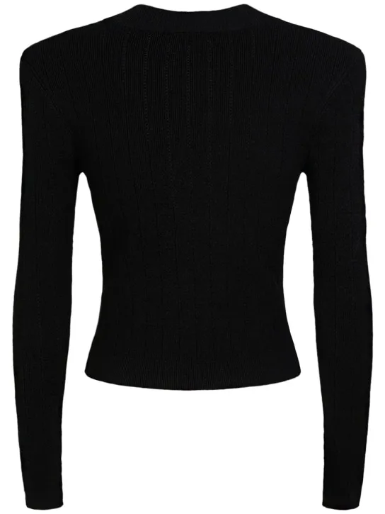 Balmain   Cropped viscose knit cardigan 