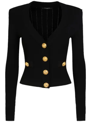 Balmain   Cropped viscose knit cardigan 