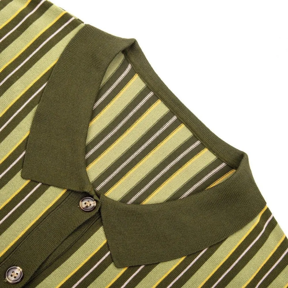 Barstool Golf Vintage Logo Striped Cardigan