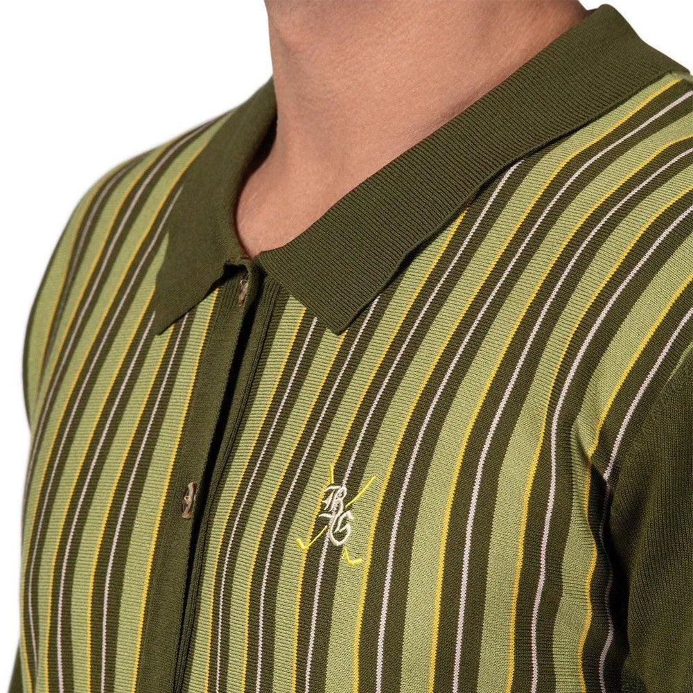 Barstool Golf Vintage Logo Striped Cardigan