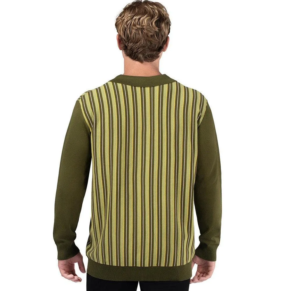 Barstool Golf Vintage Logo Striped Cardigan