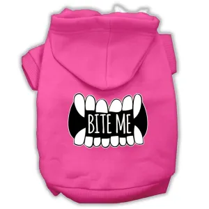 Bite Me Screenprint Dog Hoodie Bright Pink Xs (8)