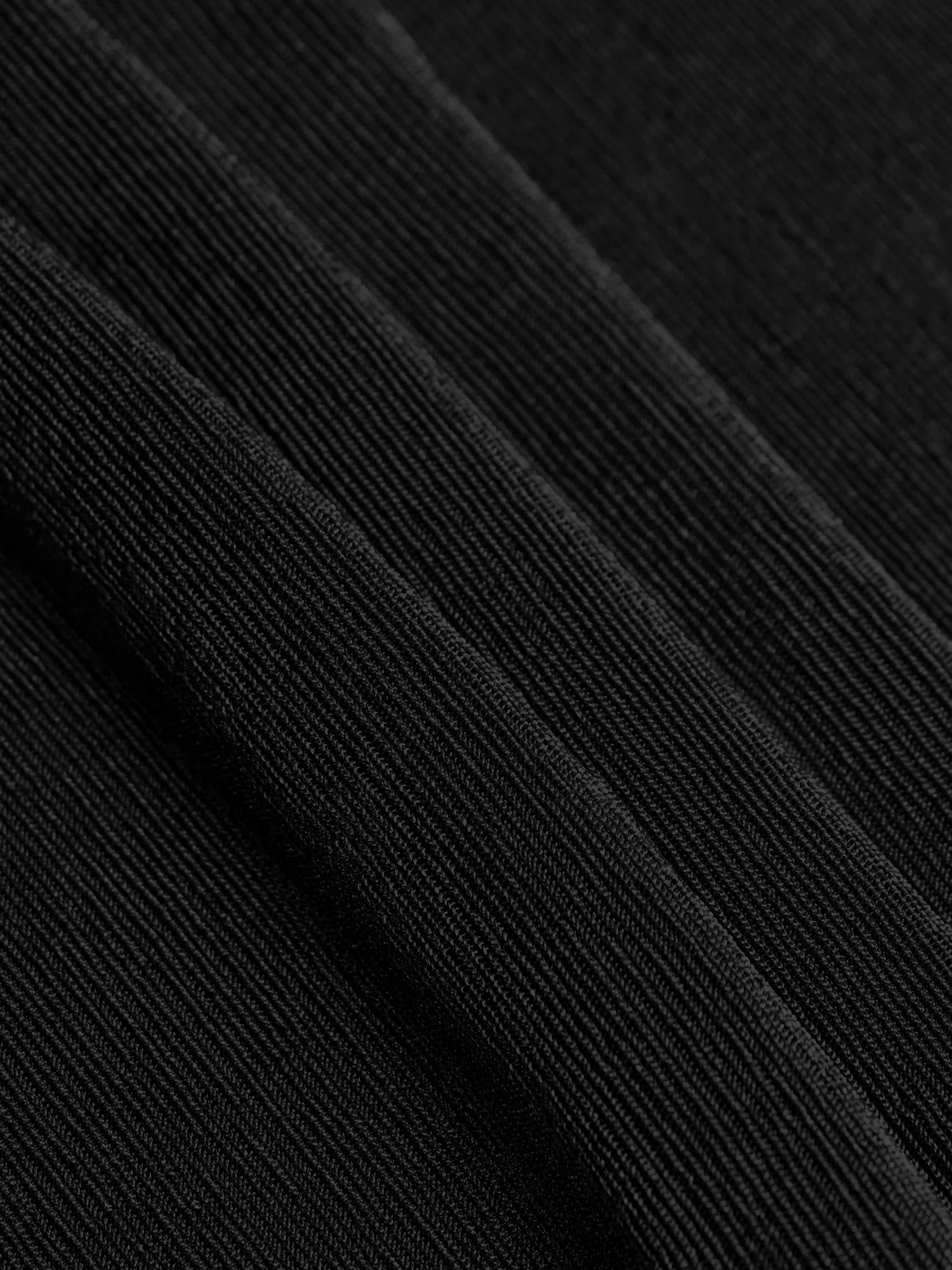 Black Turtleneck Pleated Waist Maxi Dress
