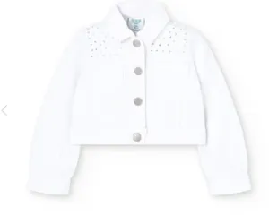 Boboli - White Cropped Studded Jacket