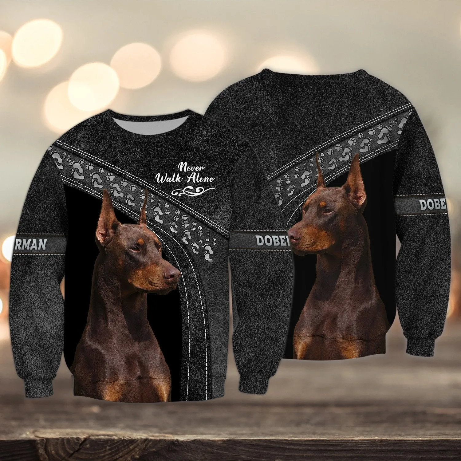 Brown Doberman Love Never Walk Alone 3D Full Print Shirts
