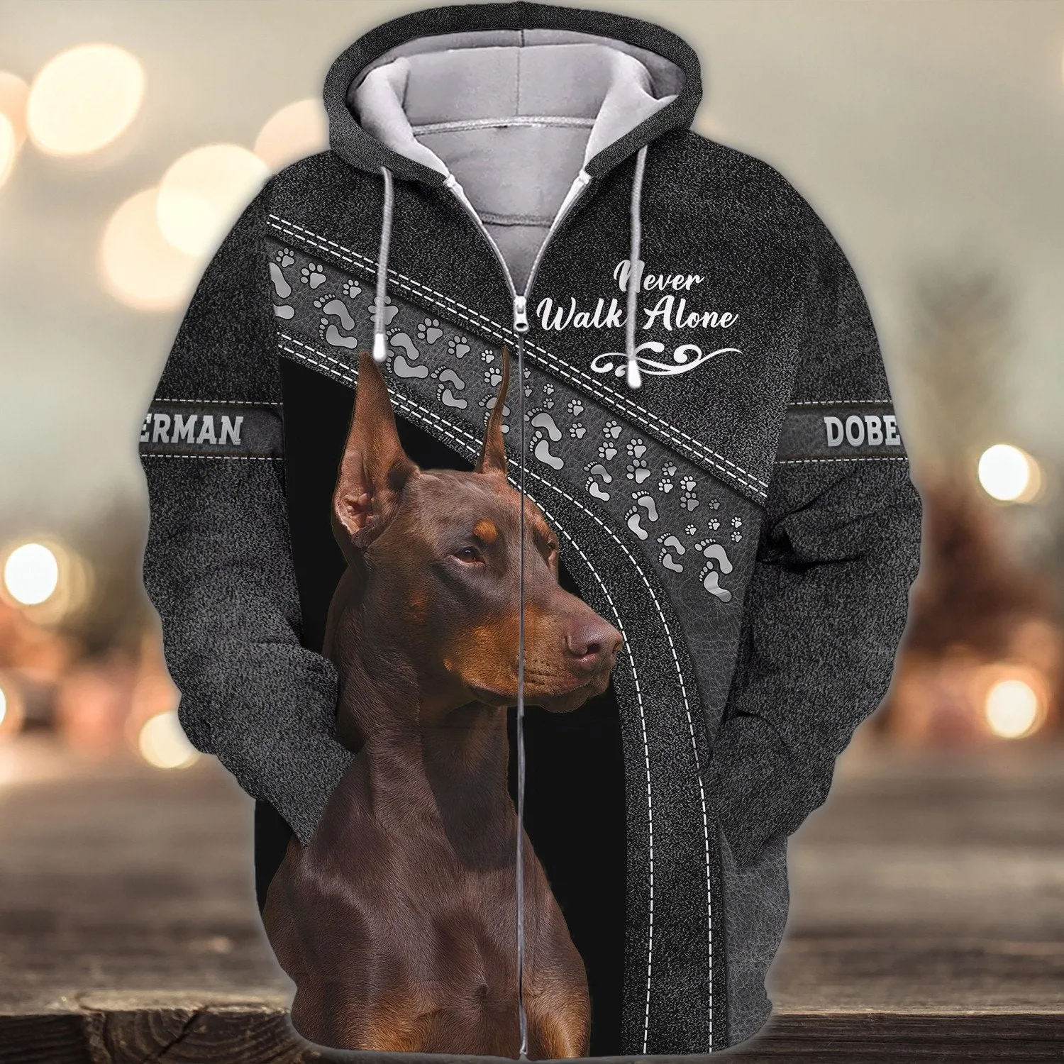 Brown Doberman Love Never Walk Alone 3D Full Print Shirts