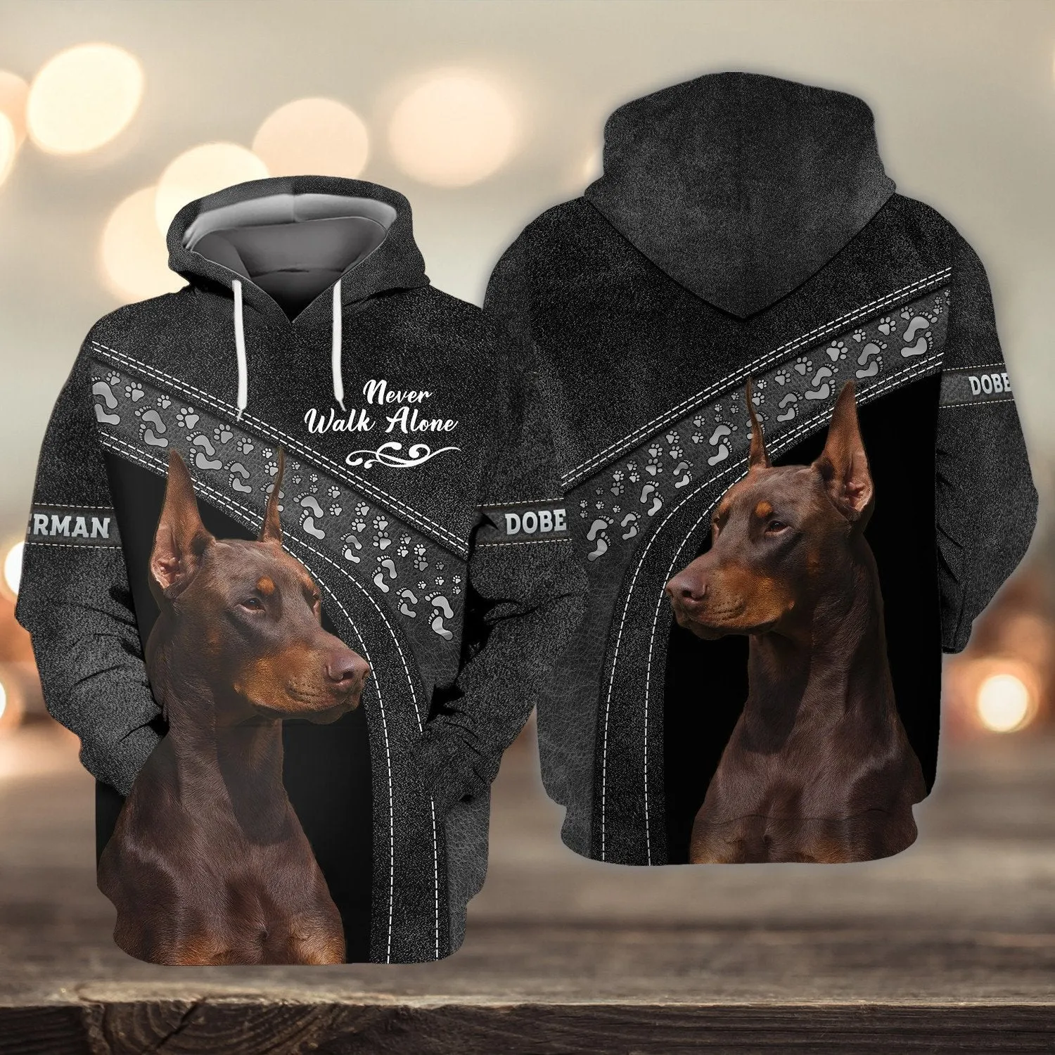 Brown Doberman Love Never Walk Alone 3D Full Print Shirts