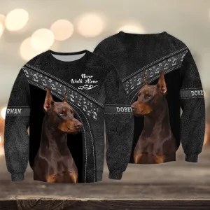 Brown Doberman Love Never Walk Alone 3D Full Print Shirts