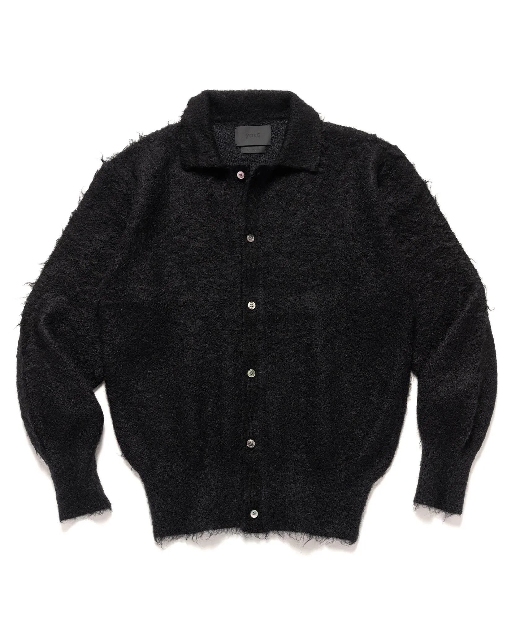 Brushed Mohair Knit Shirt Black