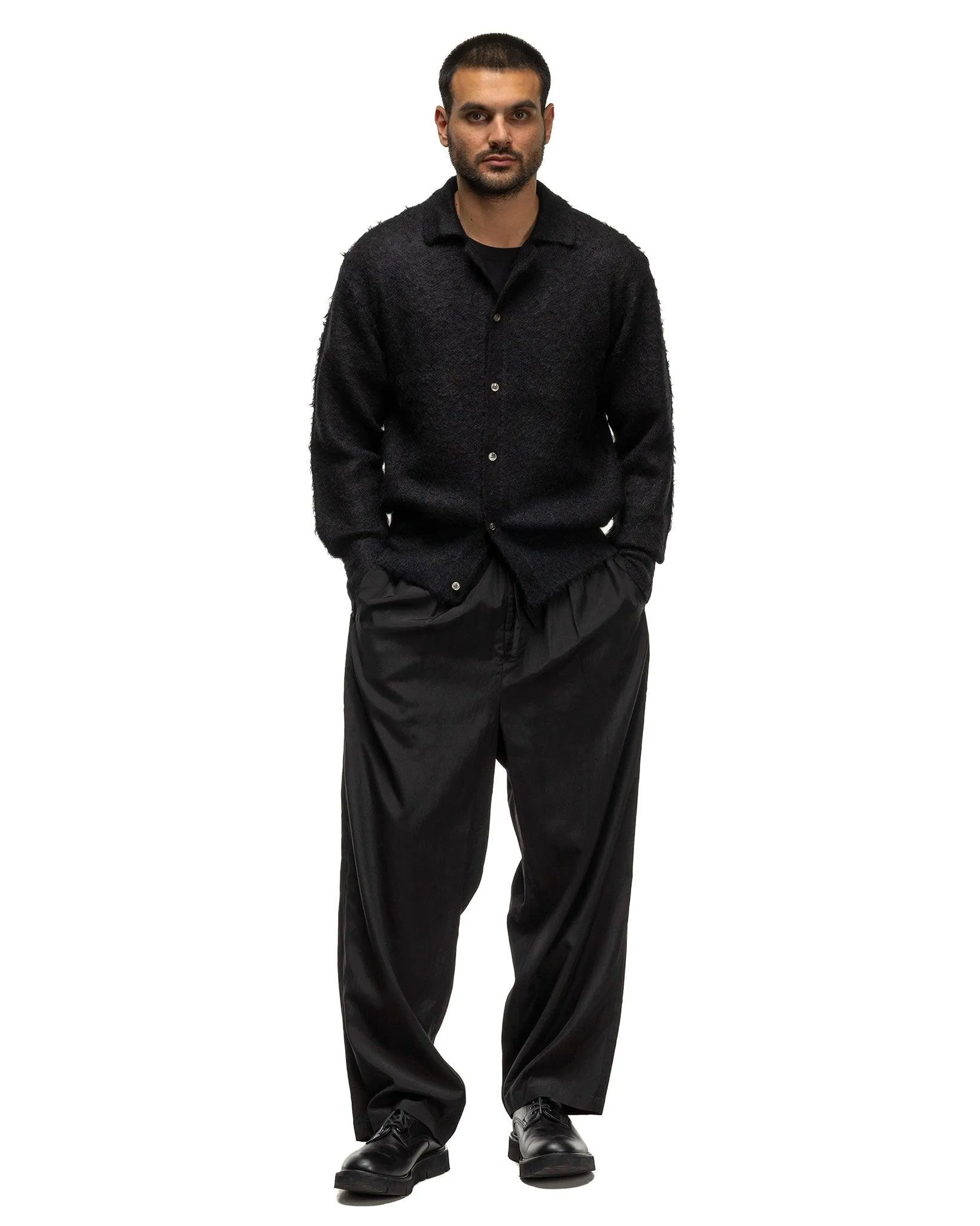 Brushed Mohair Knit Shirt Black