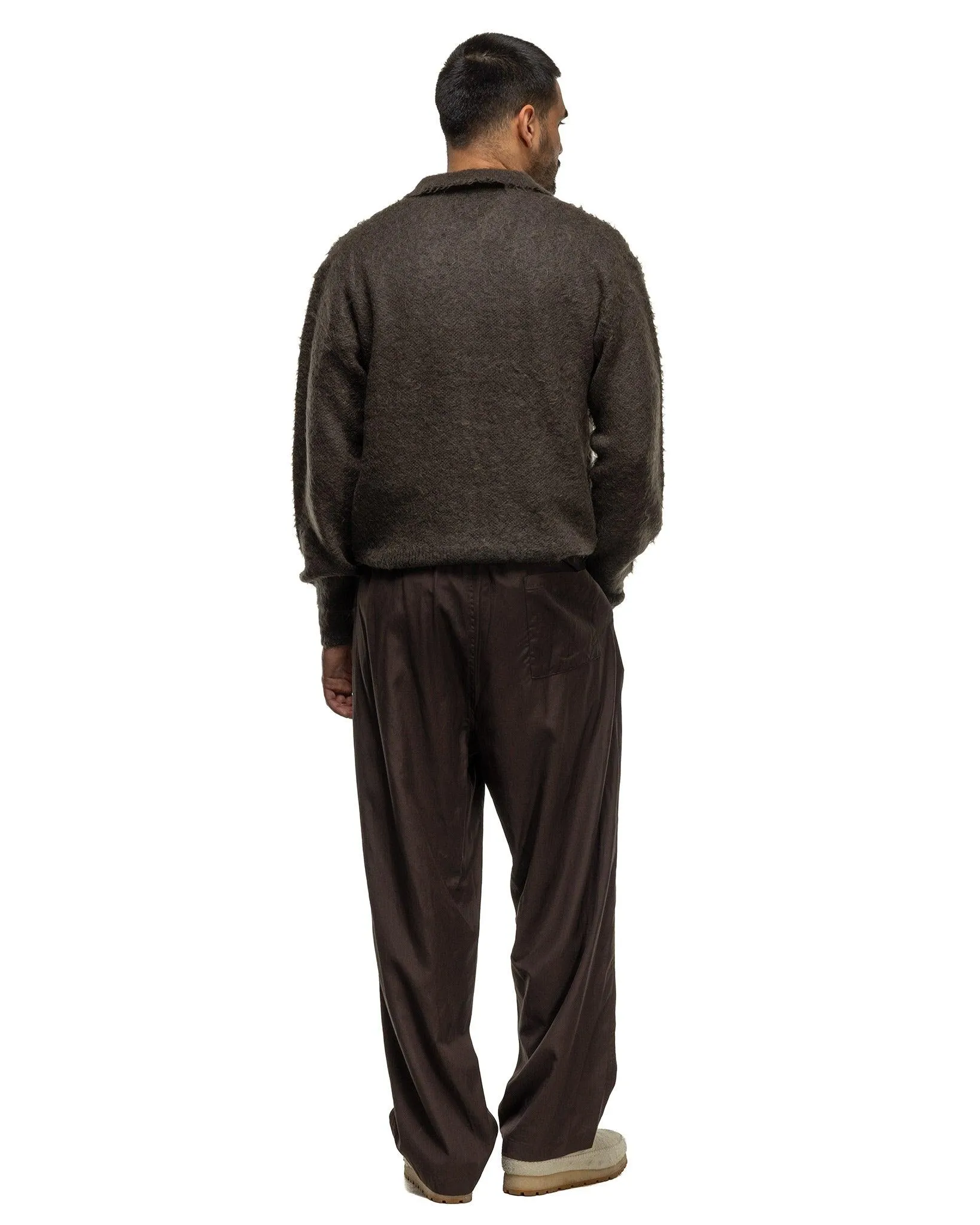 Brushed Mohair Knit Shirt Brown