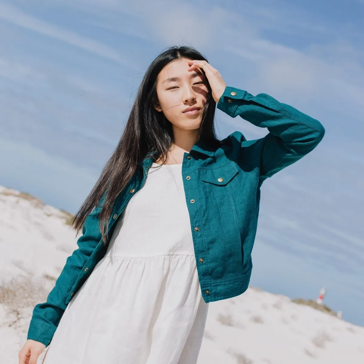 CALICO cropped linen jacket