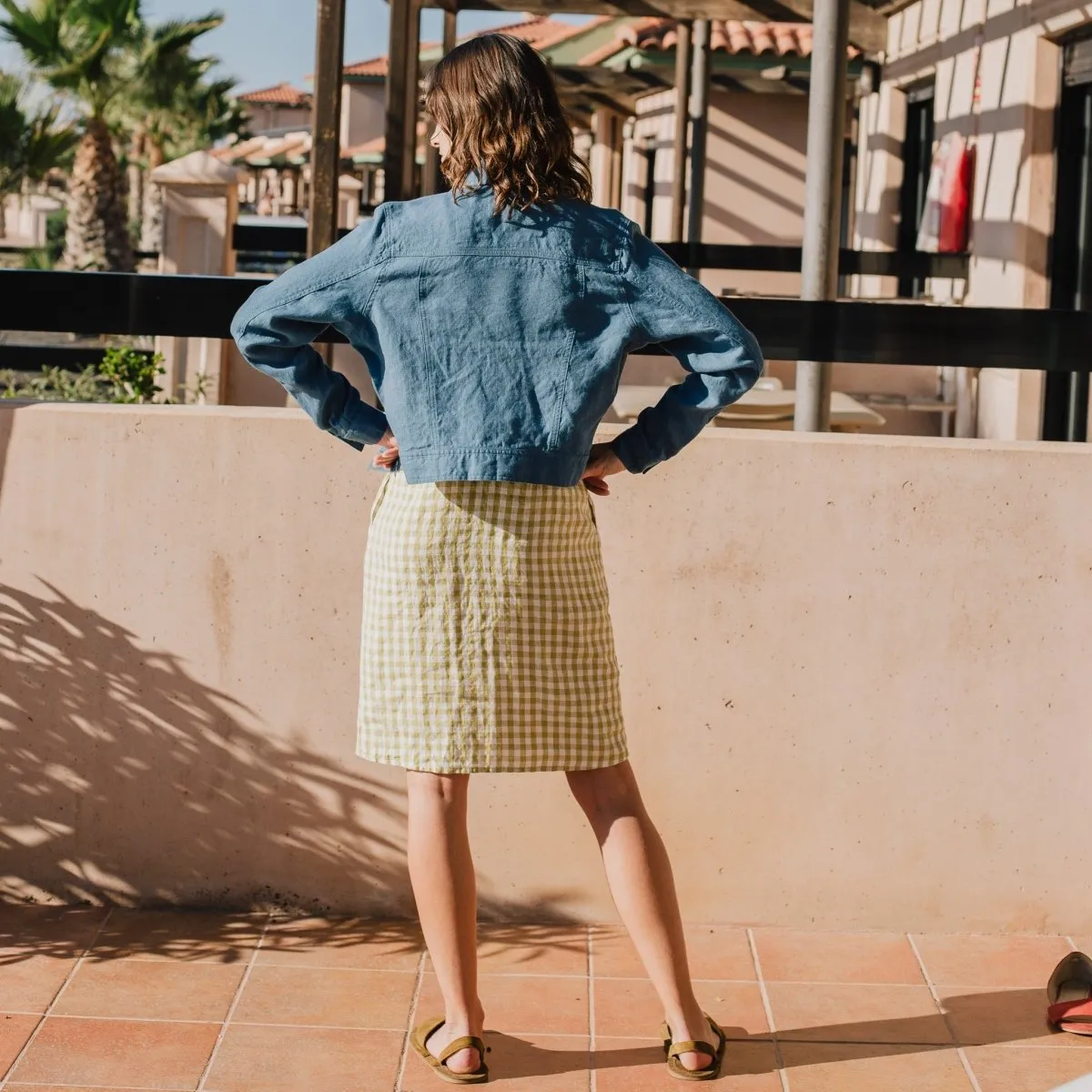 CALICO cropped linen jacket