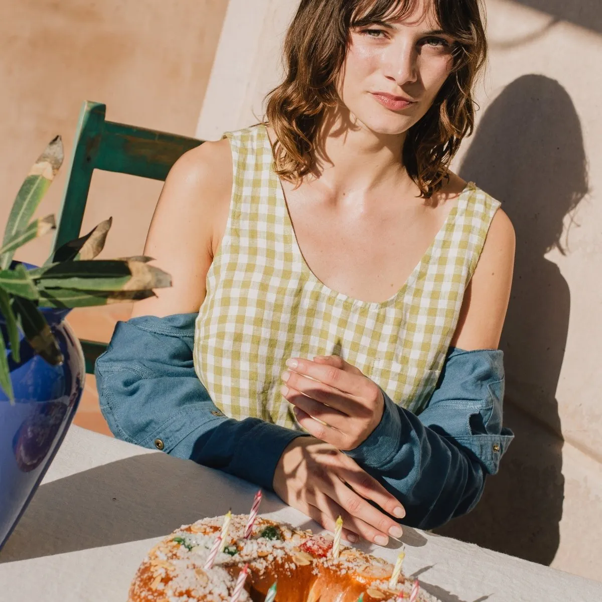 CALICO cropped linen jacket