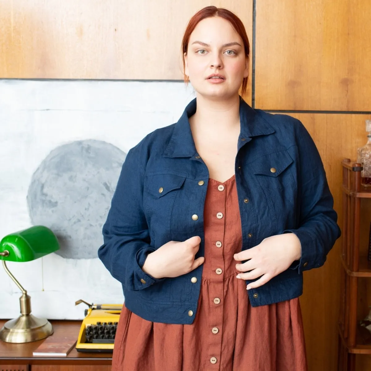 CALICO cropped linen jacket
