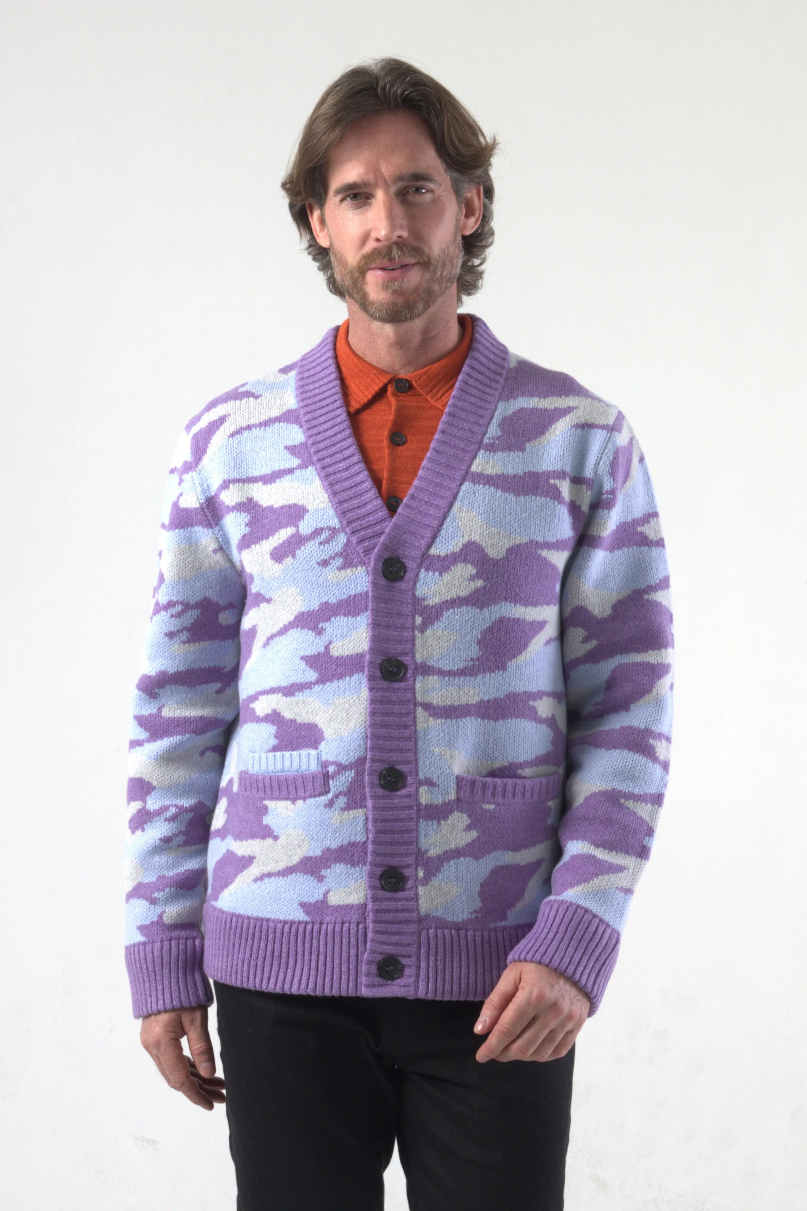Camouflage Jacquard Knit Cardigan