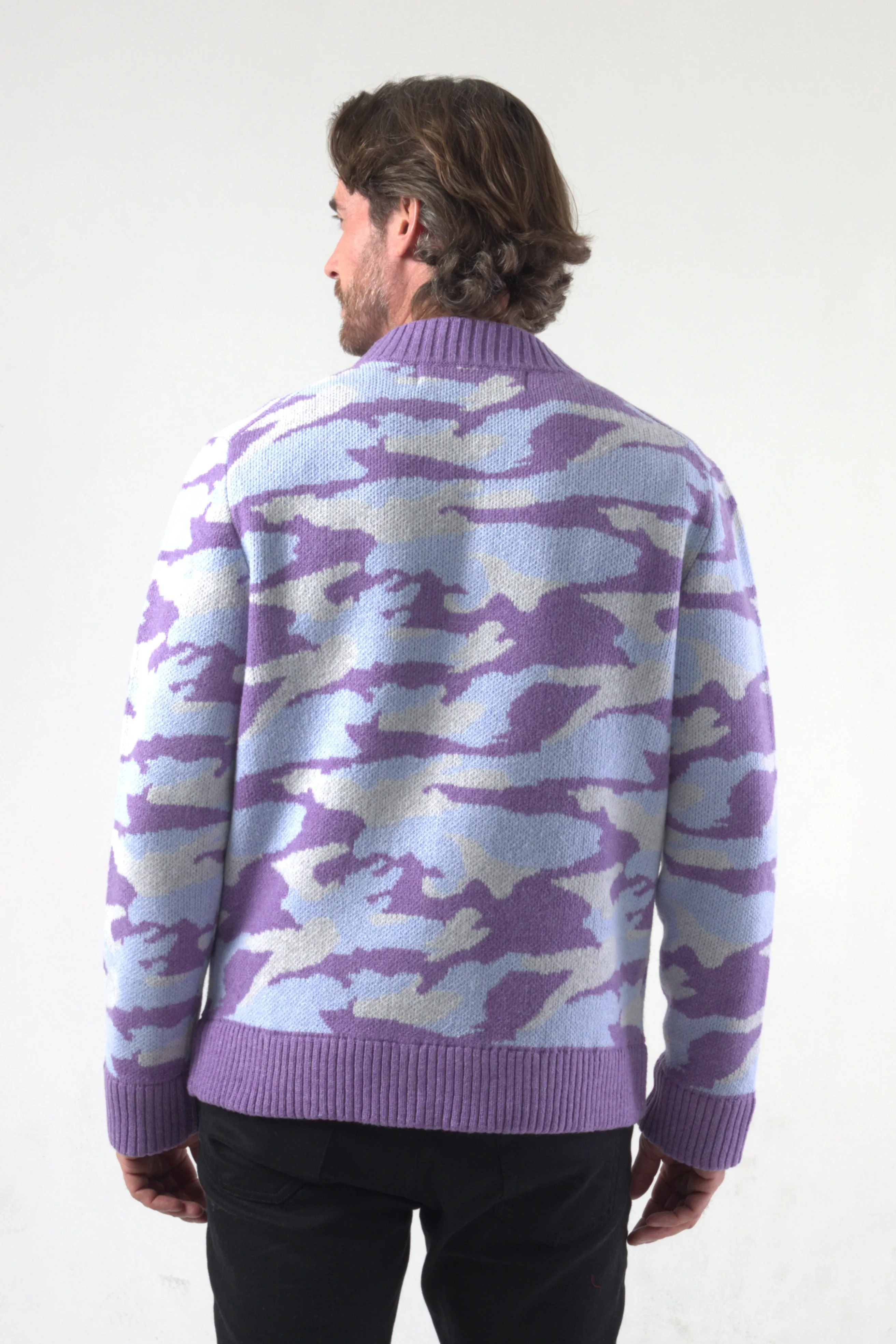 Camouflage Jacquard Knit Cardigan