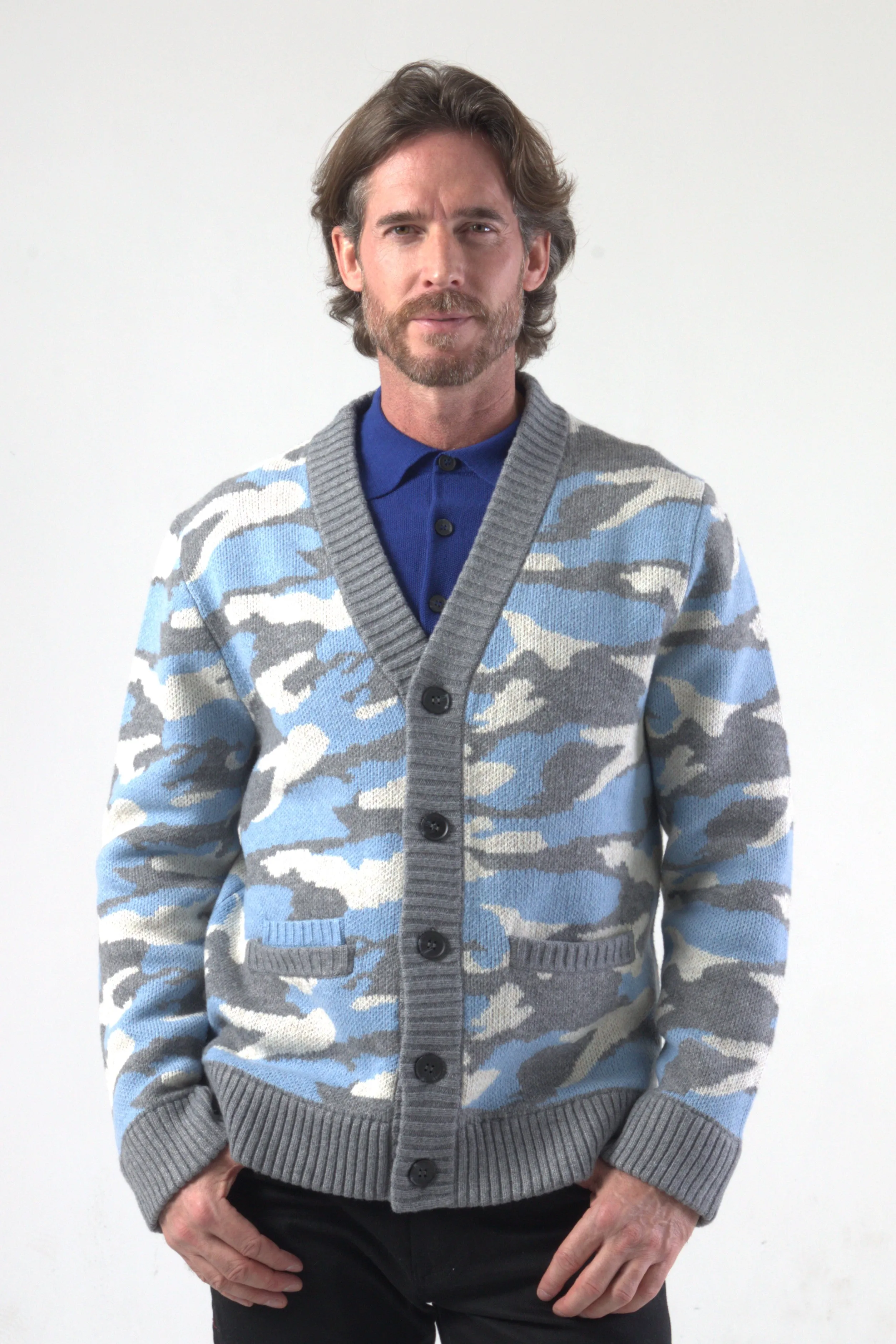 Camouflage Jacquard Knit Cardigan