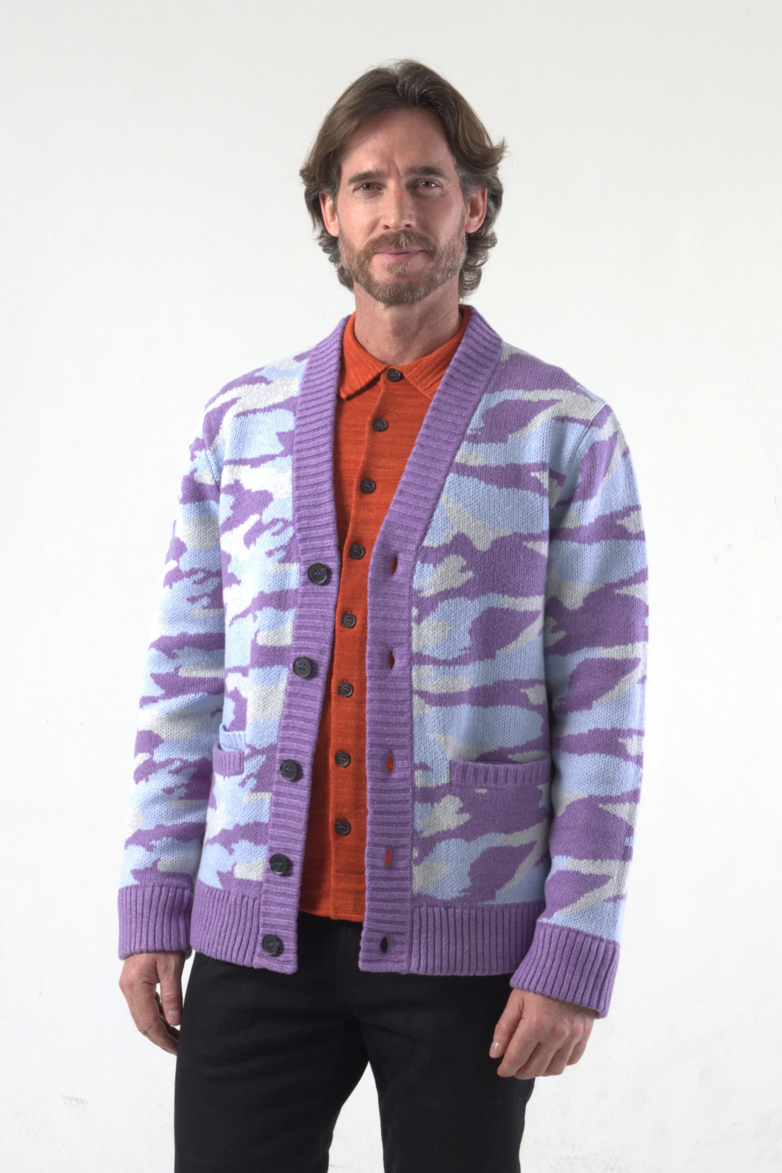 Camouflage Jacquard Knit Cardigan