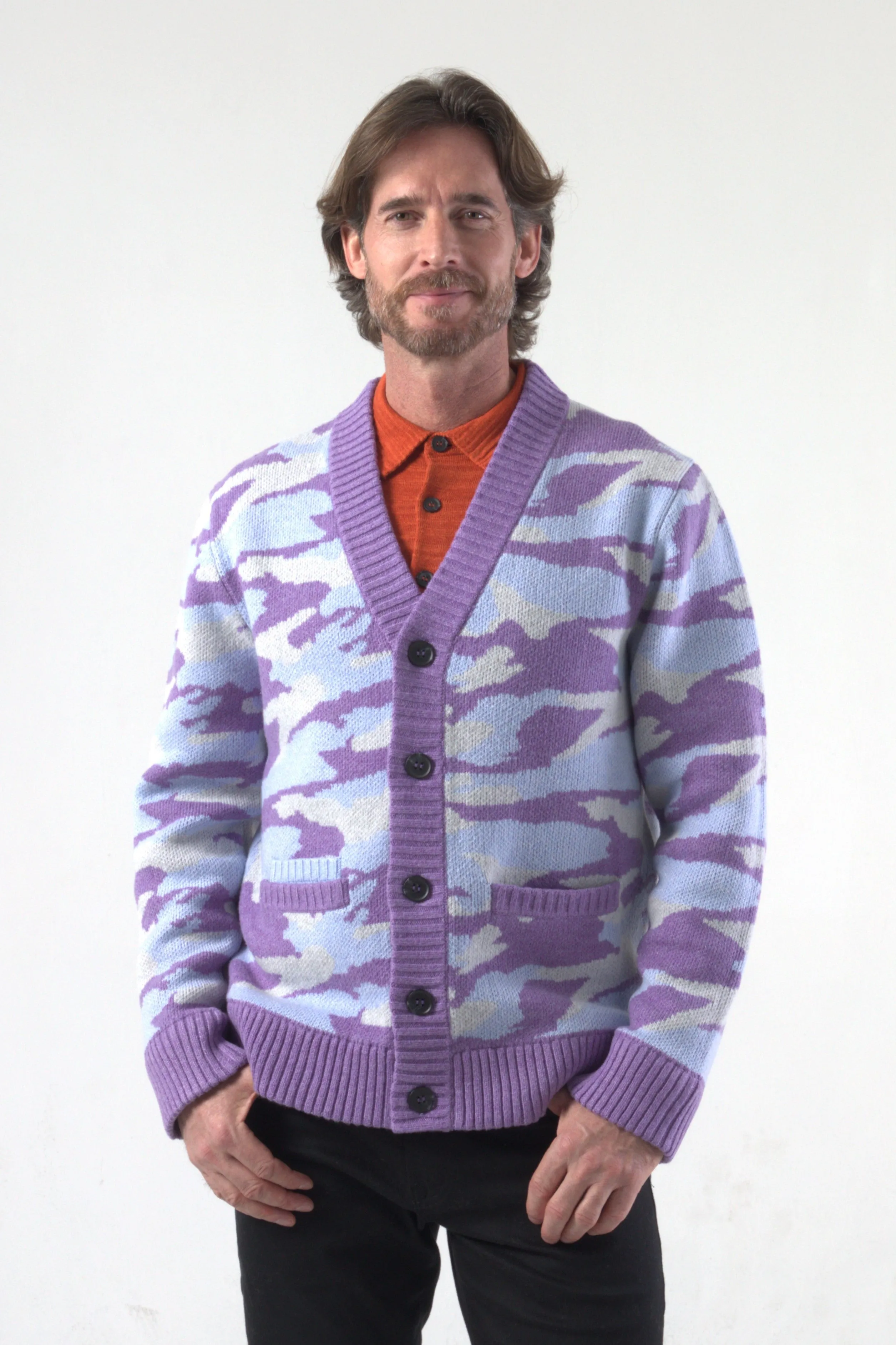 Camouflage Jacquard Knit Cardigan